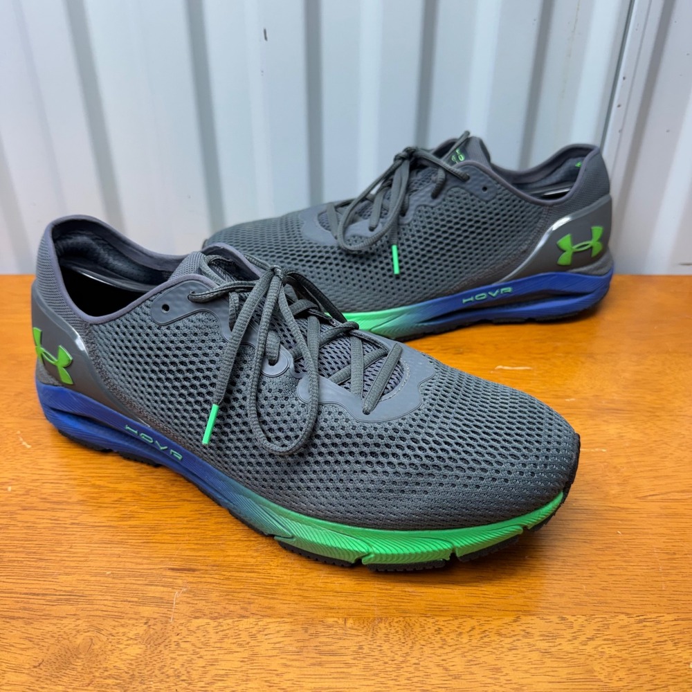 Under Armour HOVR Sonic 4 Mens Running Shoes Grey Green Blue 3023543-111
